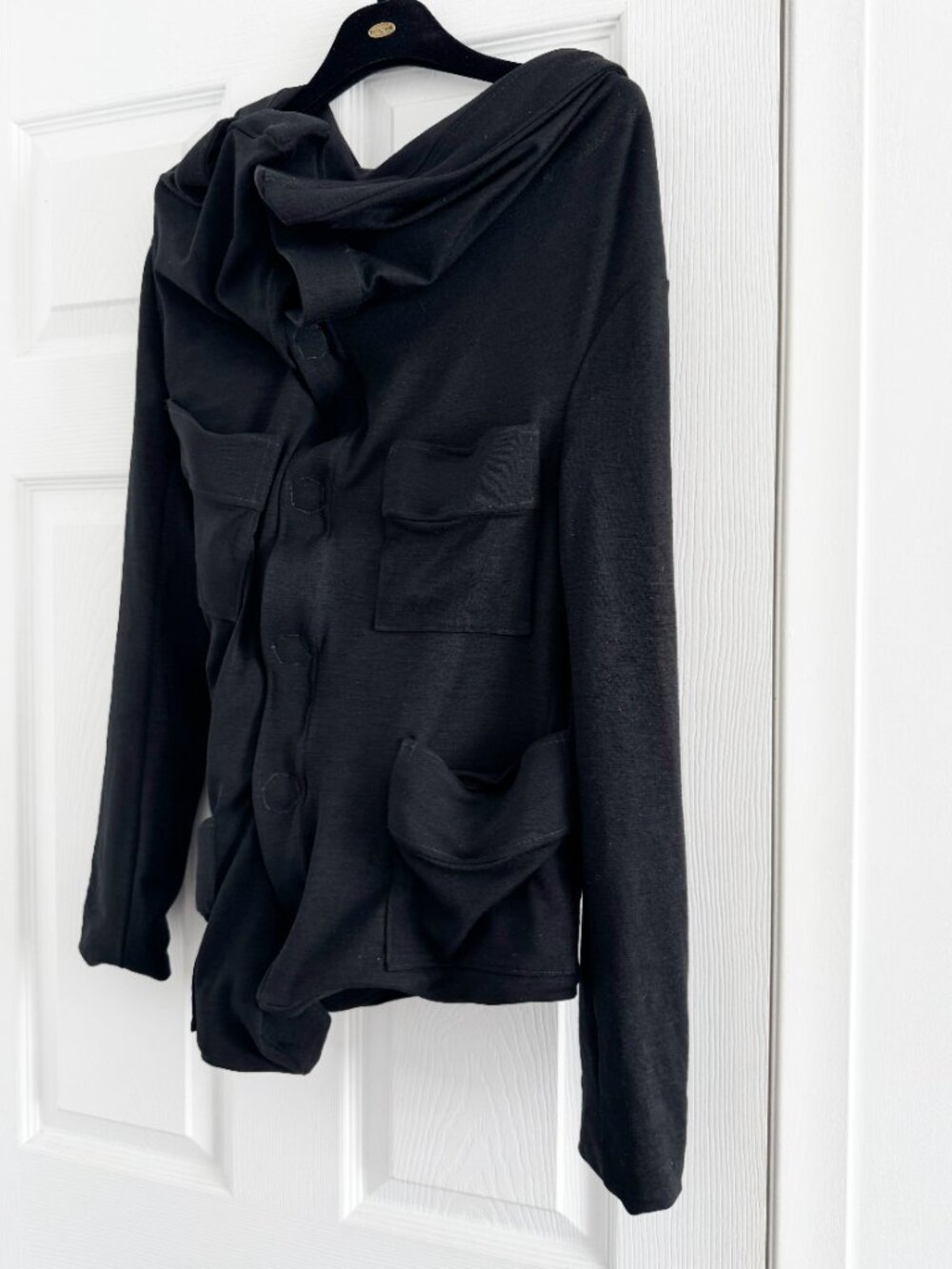 Junya Watanabe Asymmetrical Gathered Front Cardigan/Jacket in Black, size Small - Picture 11 of 13